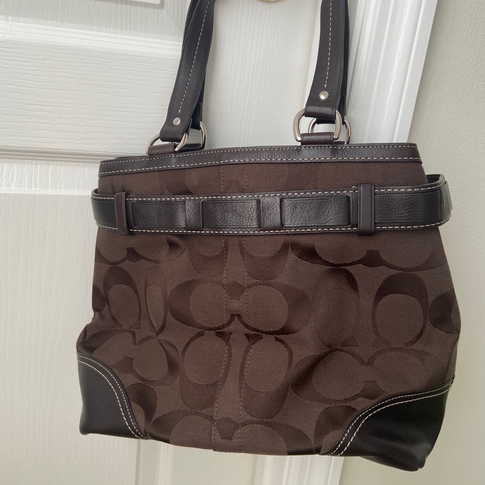 Coach- Hampton Brown Python Belted Tote - image 5